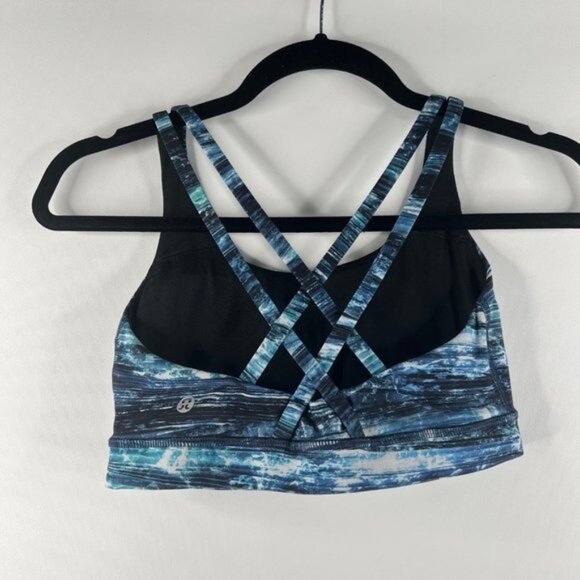 Lululemon Women's Energy Bra Training Sports Bra Size 6 Shorelines Multi Blue - Picture 3 of 5